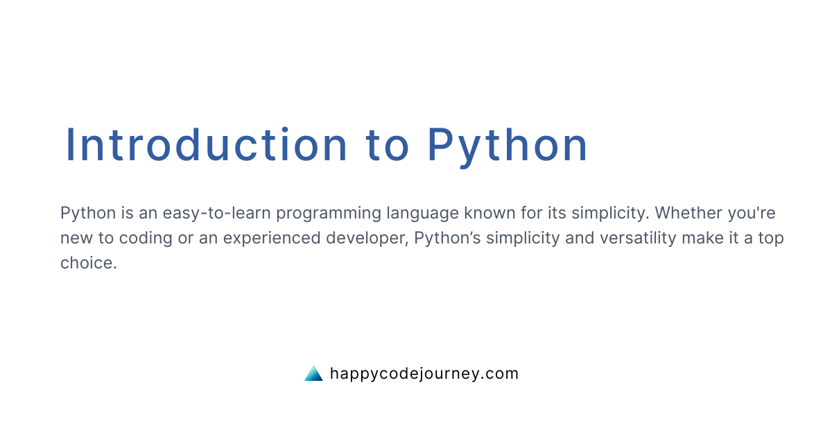 Introduction to Python Programming